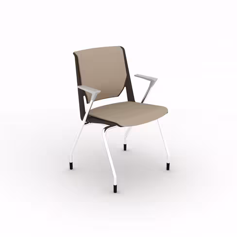 Fauteuil 4 pieds Véry - tissu - piétement chrome