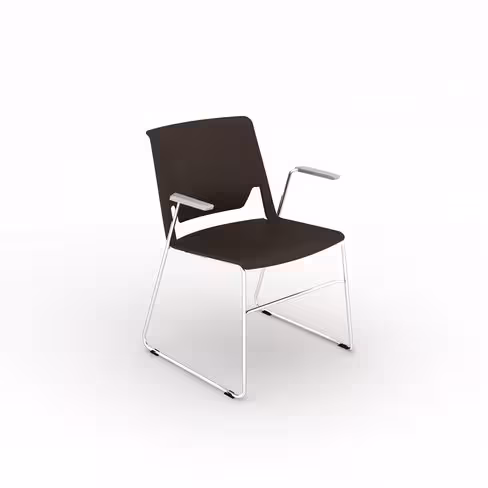 Fauteuil traineau Véry - polypropylène - piétement chrome