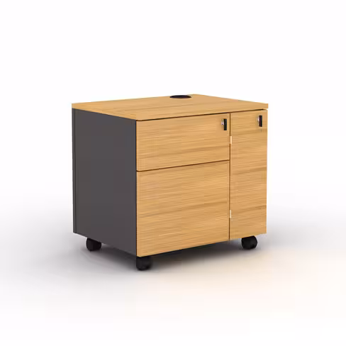 Desserte de rangement informatique Alliance - l. 61 x pr. 47 cm - sur roulettes