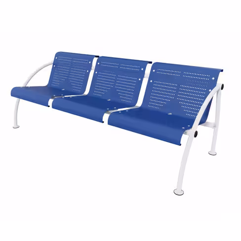 Banquette 3 places avec accoudoirs Crick - métal - piétement époxy - avec accoudoirs d'extrémité