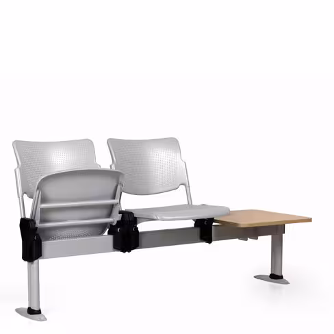 Siège sur poutre 2 places avec assise relevable Watt - métal - avec 1 tablette - à fixer au sol
