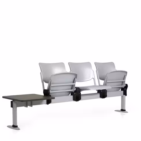 Siège sur poutre 3 places avec assise relevable Watt - métal - avec 1 tablette - à fixer au sol