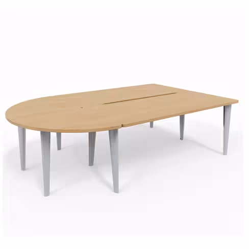 Ensemble 2 bureaux droits Evidence - l. 180 x pr. 80 cm + convivialité demi-lune latérale