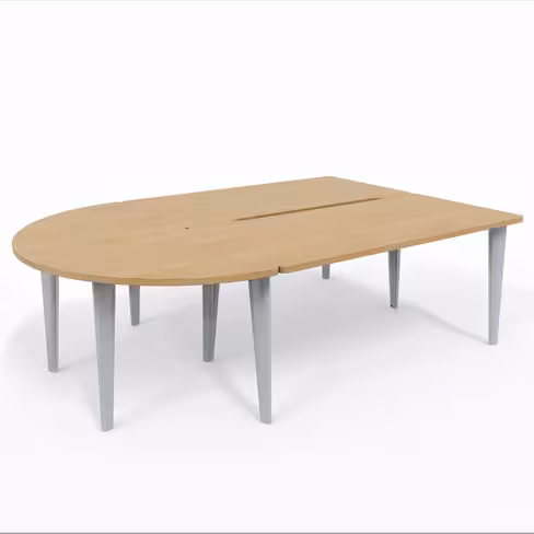 Ensemble 2 bureaux droits Evidence - l. 160 x pr. 80 cm + convivialité demi-lune latérale