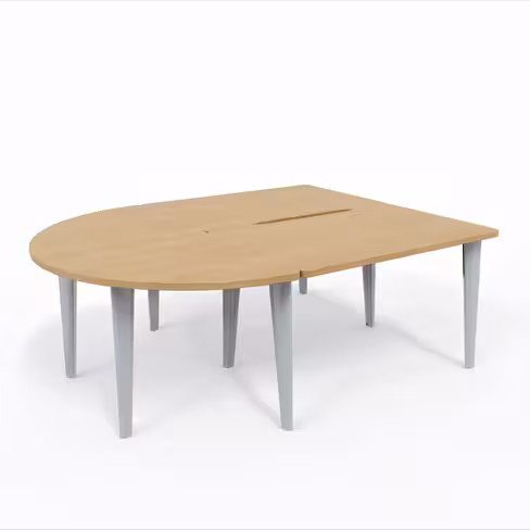 Ensemble 2 bureaux droits Evidence - l. 120 x pr. 80 cm + convivialité demi-lune latérale