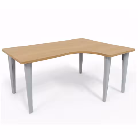 Bureau compact 90° asymétrique Evidence - l. 160 x l. 120 x pr. 80-60 cm - délai court