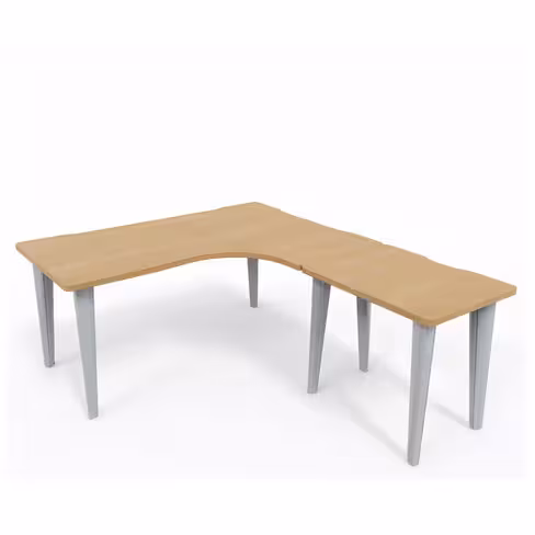 Bureau compact 90° asymétrique Evidence - l. 160 x l. 120 x pr. 80-60 cm + retour l. 80 x pr. 60 cm