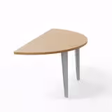 Convivialité demi-lune Evidence - l. 160 x pr. 80 cm - pour 2 bureaux pr. 80 cm - 2 pieds métalliques et 2 platines