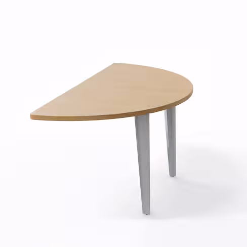 Convivialité demi-lune Evidence - l. 160 x pr. 80 cm - pour 2 bureaux pr. 80 cm - 2 pieds métalliques et 2 platines