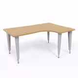 Bureau compact 90° asymétrique Evidence - l. 160 x l. 120 x pr. 80-60 cm - piétement réglable en hauteur