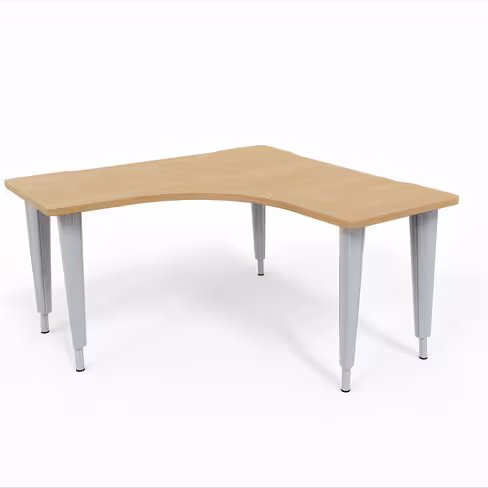 Bureau compact 90° symétrique Evidence - l. 140 x pr. 60 cm - piétement réglable en hauteur