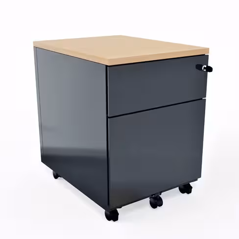 Caisson mobile Evidence - 1 tiroir plat + 1 tiroir dossiers suspendus - avec coiffe