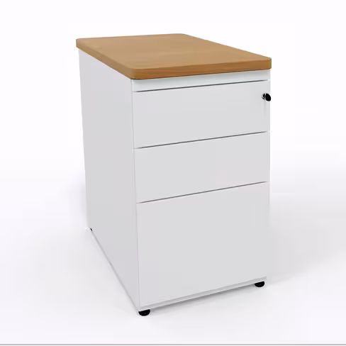 Caisson hauteur bureau Evidence - 2 tiroirs plats + 1 tiroir dossiers suspendus - pr. 80 cm