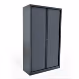 Armoire métallique Evidence - h. 198 x l. 120 cm - 4 tablettes - unicolore - fermeture rideaux