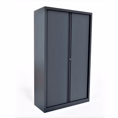 Armoire métallique Evidence - h. 198 x l. 120 cm - 4 tablettes - unicolore - fermeture rideaux