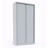 Armoire métallique Evidence - h. 198 x l. 100 cm - 4 tablettes - unicolore - fermeture rideaux