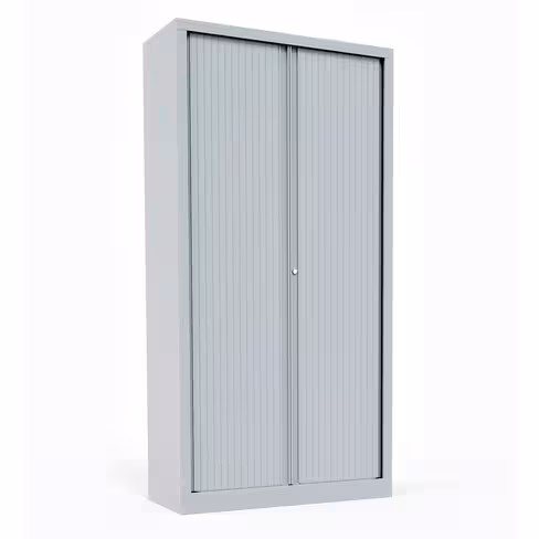 Armoire métallique Evidence - h. 198 x l. 100 cm - 4 tablettes - unicolore - fermeture rideaux
