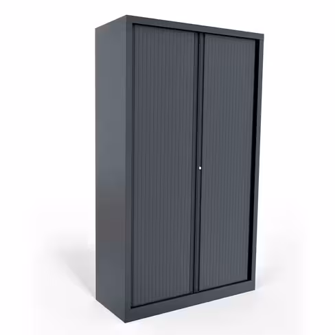 Vestiaire métallique Evidence - h. 198 x l. 120 cm - demi-penderie - unicolore - fermeture rideaux