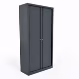 Vestiaire double métallique Evidence - h. 198 x l. 100 cm - unicolore - fermeture rideaux