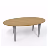 Table de réunion elliptique 6 places Evidence - 4 pieds - l. 180 x pr. 100 cm