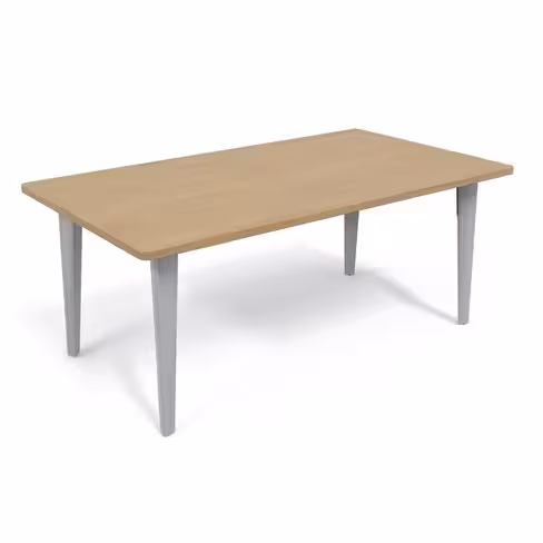 Table de réunion rectangulaire 6 places Evidence - 4 pieds - l. 180 x pr. 100 cm