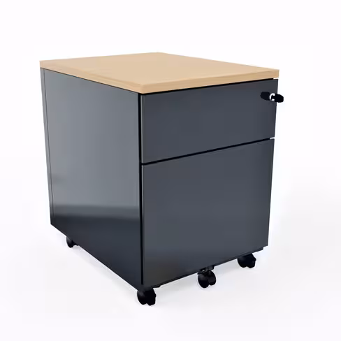 Caisson mobile Evidence - 1 tiroir plat + 1 tiroir dossiers suspendus - avec coiffe - délai court