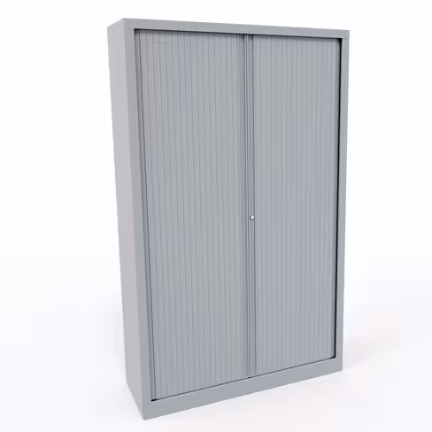 Armoire métallique Evidence - h. 198 x l. 120 cm - 4 tablettes - unicolore - fermeture rideaux - délai court