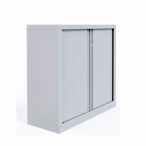 Armoire métallique Evidence - h. 100 x l. 100 cm - 2 tablettes - unicolore - fermeture rideaux - délai court