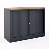 Armoire hauteur bureau métallique Evidence - l. 80 cm - 1 tablette - unicolore - fermeture rideaux - délai court