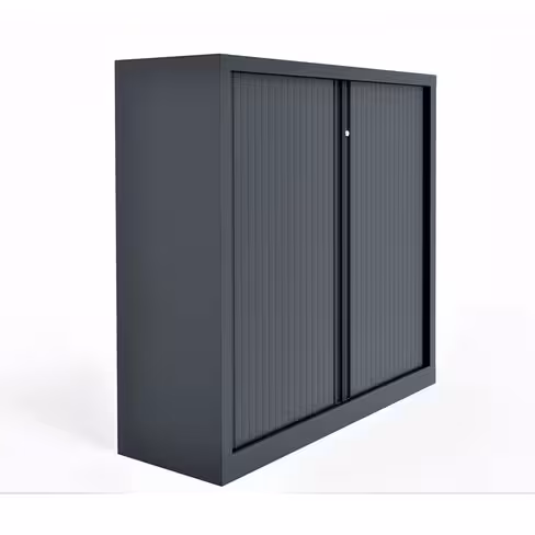 Armoire métallique Etic - h. 120 x l. 120 cm - 2 tablettes - unicolore - fermeture rideaux