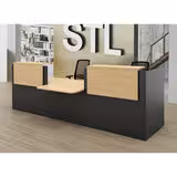 Banque d'accueil droite Ola - l. 345 x pr. 115 cm - avec comptoir bas PMR