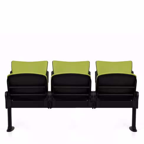 Siège sur poutre 3 places avec assise relevable Watt - textile enduit - à fixer au sol