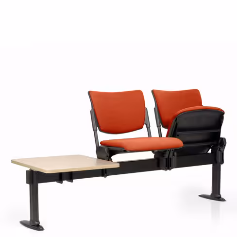 Siège sur poutre 2 places avec assise relevable Watt - tissu - avec 1 tablette - à fixer au sol