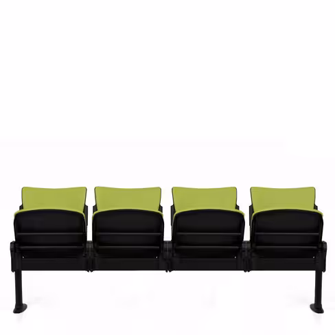 Siège sur poutre 4 places avec assise relevable Watt - textile enduit - à fixer au sol