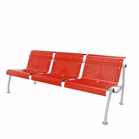 Banquette 3 places sans accoudoirs Crick - métal - piétement époxy