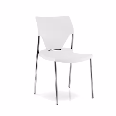 Chaise 4 pieds Ioko - polypropylène - sans placet - piétement chrome - empilable et accrochable - lot de 4