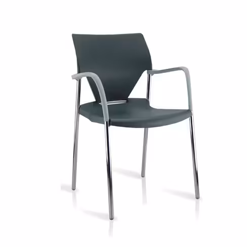 Fauteuil 4 pieds Ioko - polypropylène - sans placet - piétement chrome - empilable