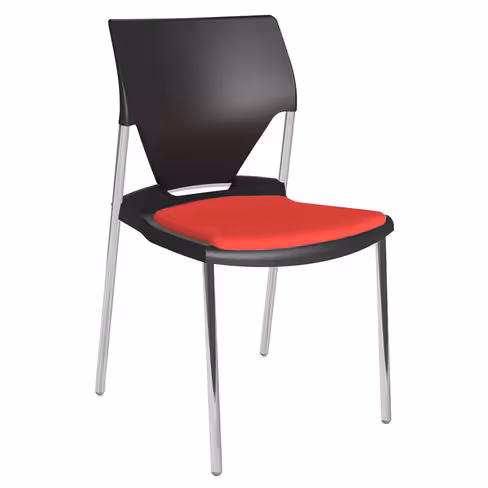 Chaise 4 pieds Ioko - polypropylène - placet d'assise TE - pieds chrome - empil. accro. - lot de 4