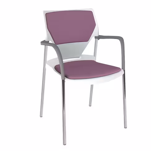 Fauteuil 4 pieds Ioko - polypropylène - placet d'assise et de dossier textile enduit - piétement chrome - empilable