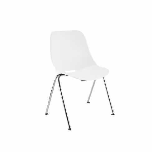 Chaise 4 pieds Bakea - polypropylène - piétement chrome - empilable - lot de 4