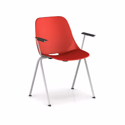 Fauteuil 4 pieds Bakea - polypropylène - piétement époxy - empilable - lot de 4