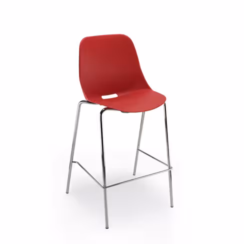 Chaise haute Bakea - polypropylène - piétement chrome - lot de 2