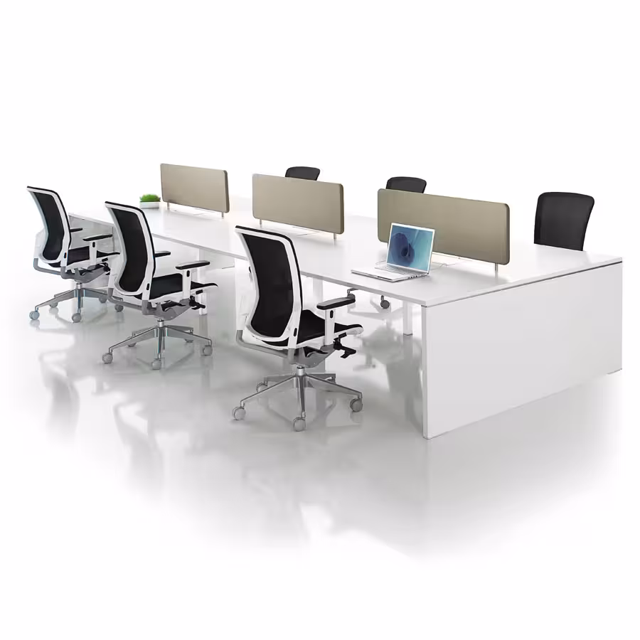 Fauteuil de bureau E6 - assise résille Rythm et dossier résille Knit - piétement aluminium poli - avec prestation