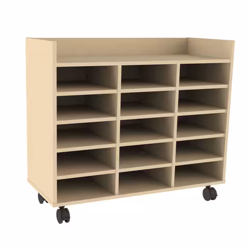 Meuble bas mobile 15 cases Némo - hêtre miel