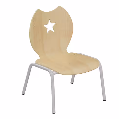 Chaise Némo - hêtre verni naturel - taille 1 - lot de 4