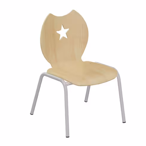 Chaise Némo - hêtre verni naturel - taille 2 - lot de 4