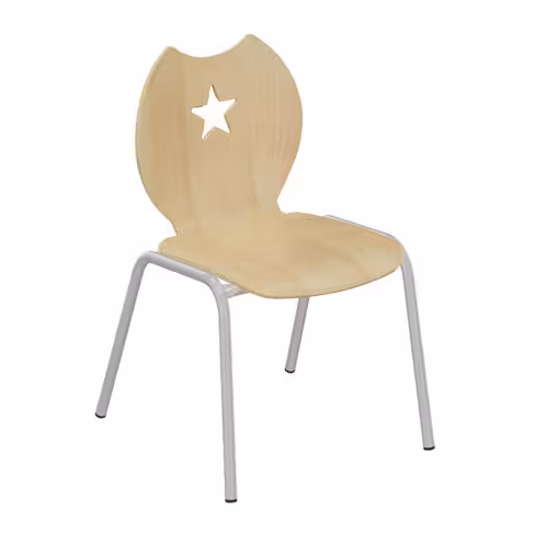 Chaise Némo - hêtre verni naturel - taille 3 - lot de 4