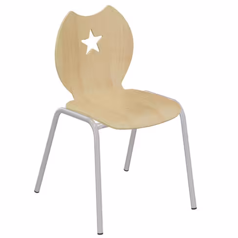 Chaise Némo - hêtre verni naturel - taille 4 - lot de 4