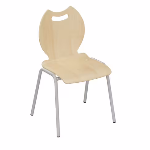 Chaise Némo - hêtre verni naturel - taille 6 - lot de 4