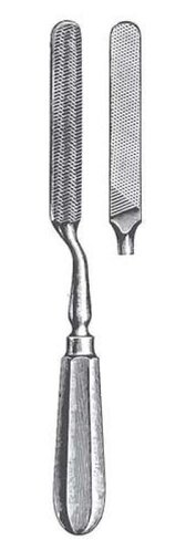 Lime à os 24,5cm, largeur 13,0mm, semi-ronde, en forme de baïonnette, avec manche creux